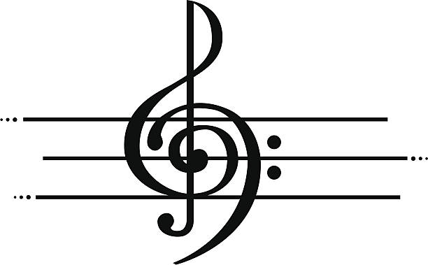 ilustraciones, imágenes clip art, dibujos animados e iconos de stock de agudos y clave de fa - treble clef