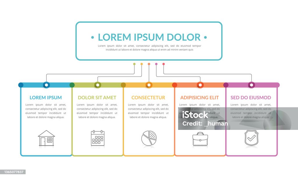Flowchart With 5 Elements Stock Illustration - Download Image Now ...