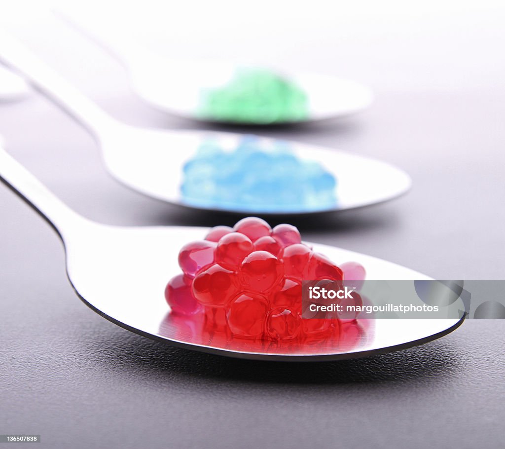 molecular food spoon with molecular food Molecular Gastronomy Stock Photo