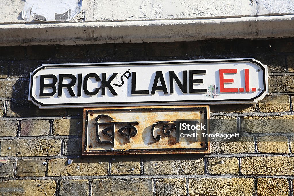 Brick Lane Panneau - Photo de Marché de Spitalfields libre de droits