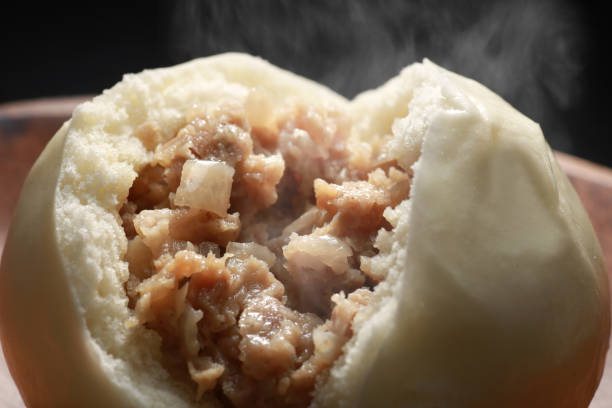 istock Hot steamed meat buns and pork buns 1365085518