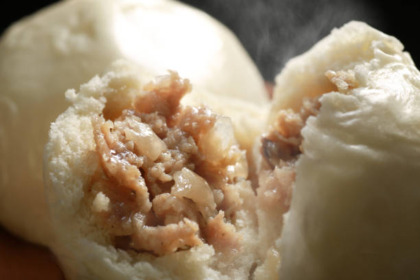istock Hot steamed meat buns and pork buns 1365085545