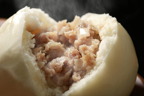 istock Hot steamed meat buns and pork buns 1365085547
