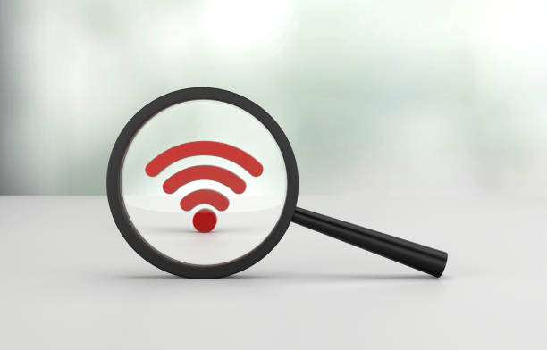 istock Magnifying glass and Wifi icon 1365085694