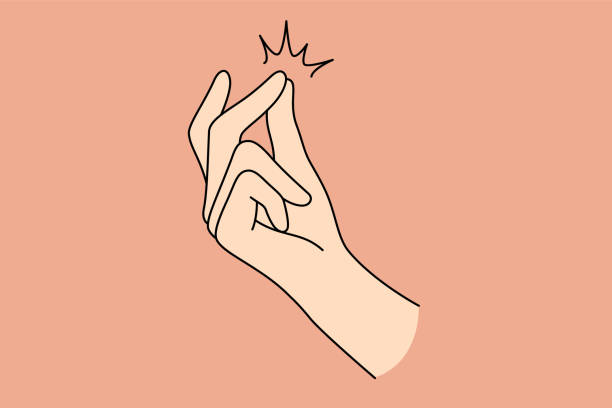 ilustrações de stock, clip art, desenhos animados e ícones de hand and sign language concept - snapping