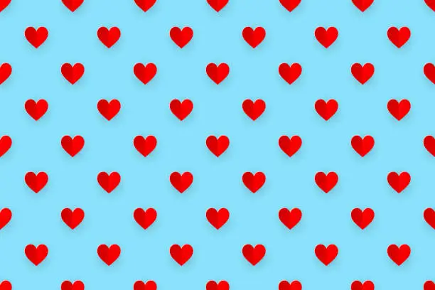 Vector illustration of Folded paper hearts seamless pattern