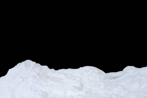 istock snow isolated on a black background. winter design element 1365086987