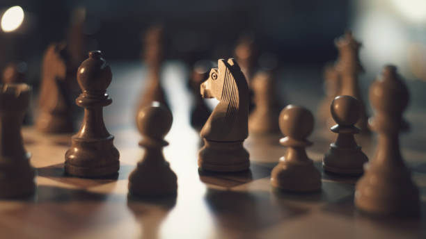 istock Luxury chess game set and chessboard 1365089356