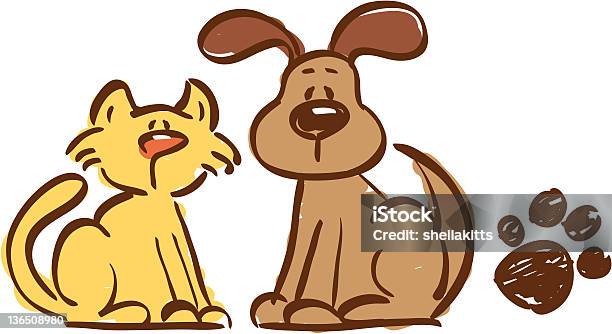 Cat And Dog Stock Illustration - Download Image Now - Dog, Domestic Cat, Cartoon