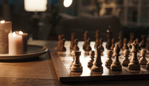 istock Luxury chess set at home 1365090612