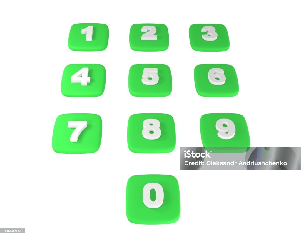 3d Number Keyboard 3d Visualization Digital Panel For Dialing Numbers From 1 To 9 Phone Or ...