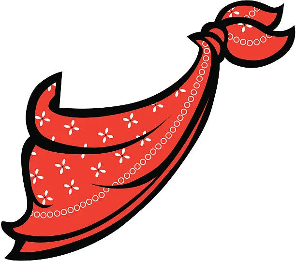 Vector illustration of Red Bandanna or Handkerchief