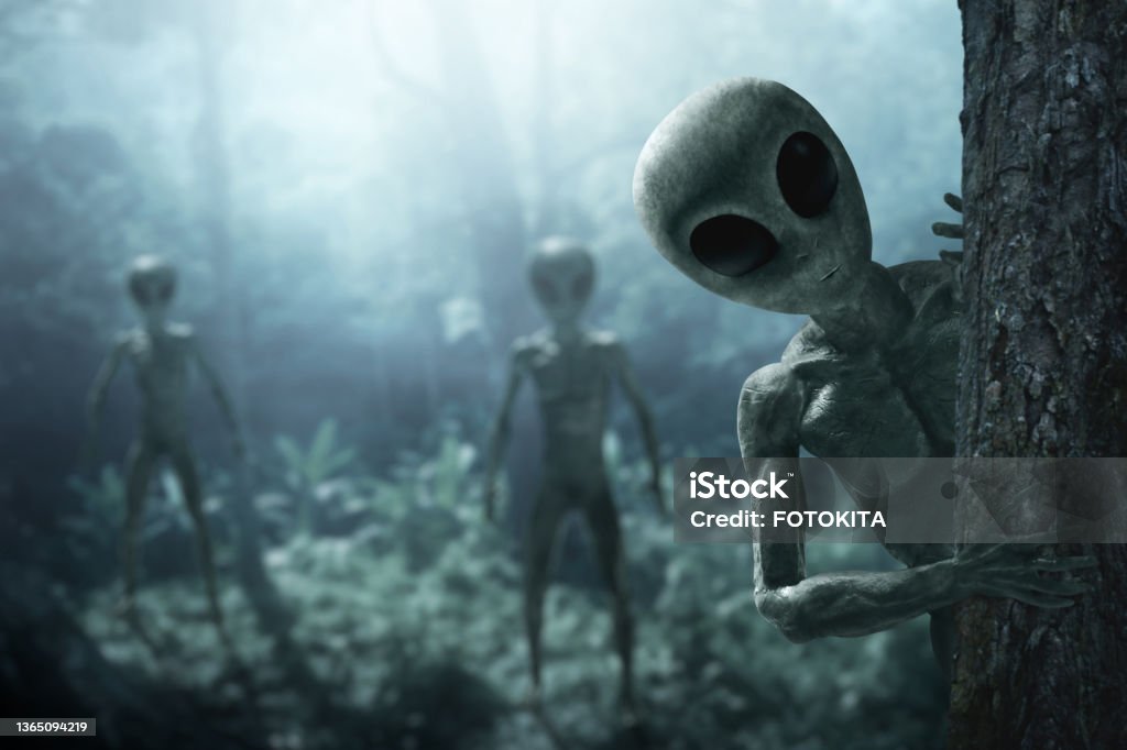 Criatura alienígena en el bosque - Foto de stock de Extraterrestre libre de derechos