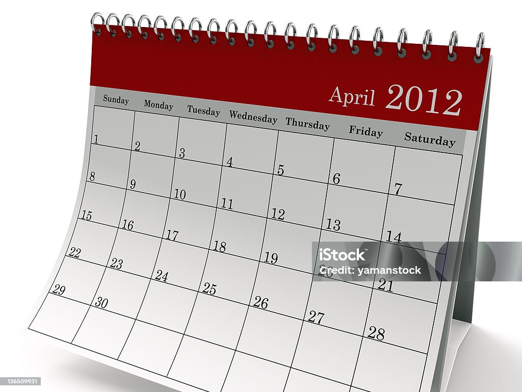 カレンダー 2012 年 4 月 - 2012年のロイヤリティフリーストックフォト