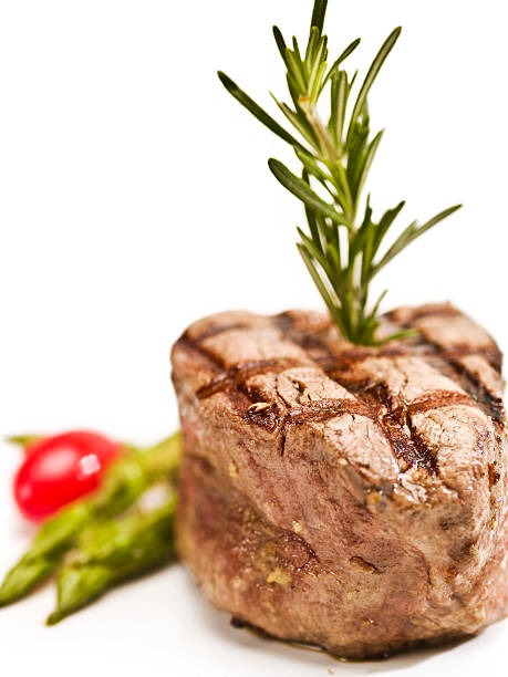 istock char grilled Fillet Mignon on white background 136510329