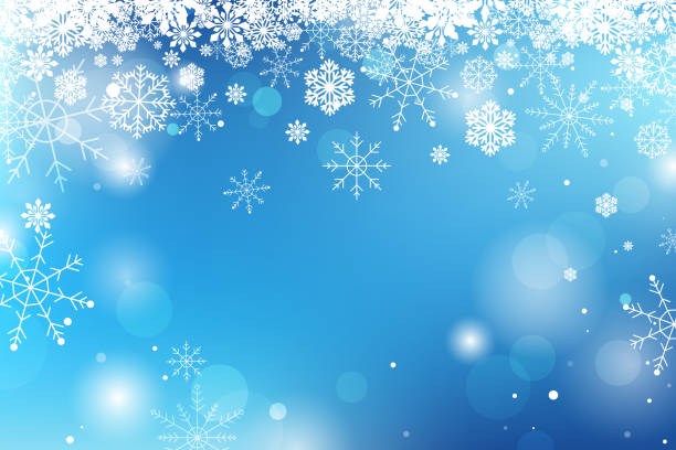 реалистичная граница снежинки векторная иллюстрация - snowflake stock illustrations