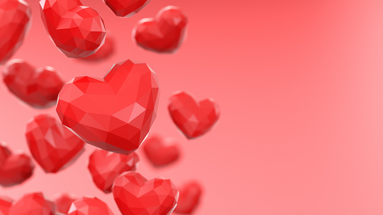 Red Valentines and Wedding Hearts background . Suited for broadcast, commercials and presentations.