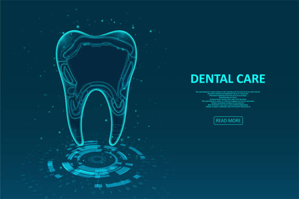 zahnpflege des zahnes - human teeth dental equipment three dimensional shape technology stock-grafiken, -clipart, -cartoons und -symbole