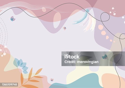 istock Abstract simply background with natural line arts 1365109748
