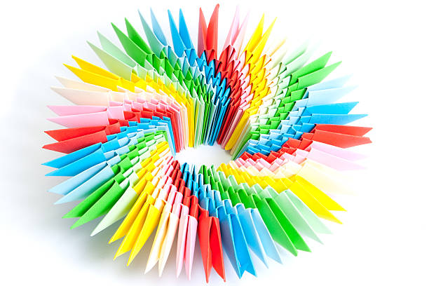istock Colorfull origami like a rainbow circle isolated on white 136510977