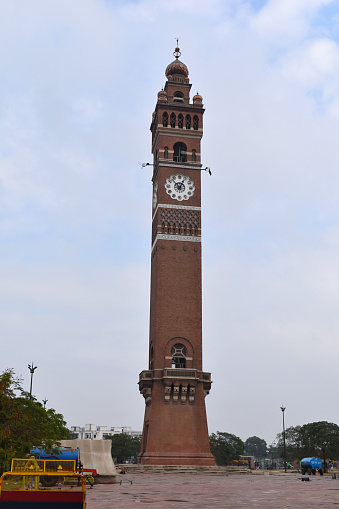 Ghanta Ghar-Husainabad Clock Tower located in the city of Lucknow. It was built in 1881 by Nawab Nasir-ud-Din Haider. Lucknow, Uttar Pradesh, India