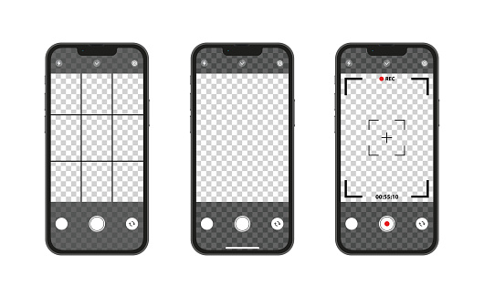 Mobile phones camera interface in vector format