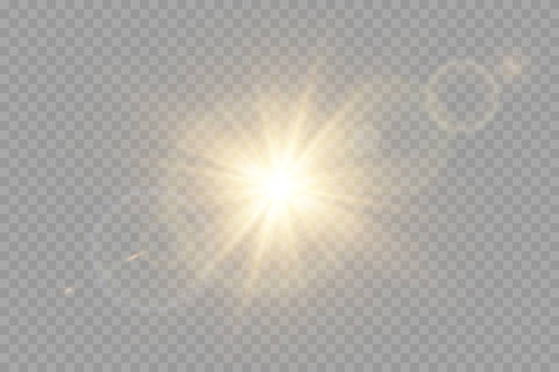 vektor transparent sonnenlicht spezialoptik flare lichteffekt. - sonne stock-grafiken, -clipart, -cartoons und -symbole