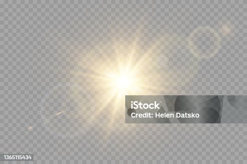 istock Vector transparent sunlight special lens flare light effect. 1365115434