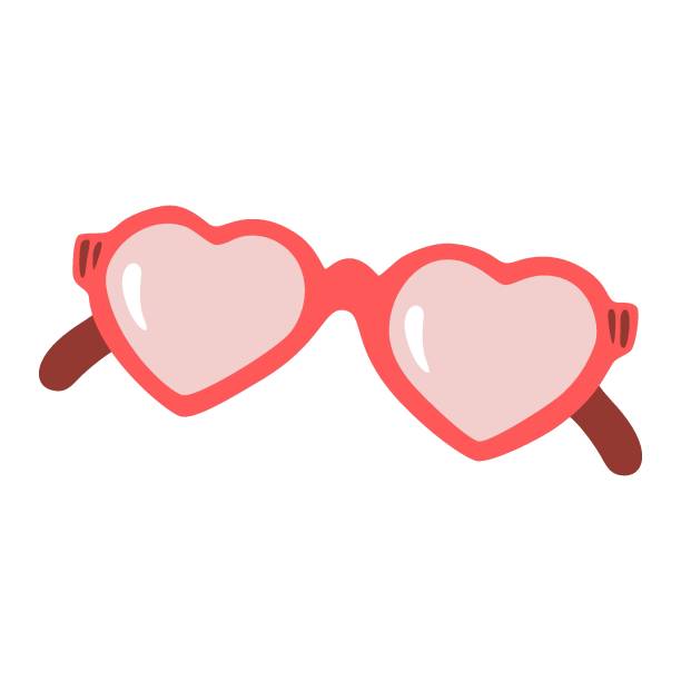 istock Hand drawn sunglasses in heart shape. Vector doodle sketch illustration isolated on white background. 1365117059