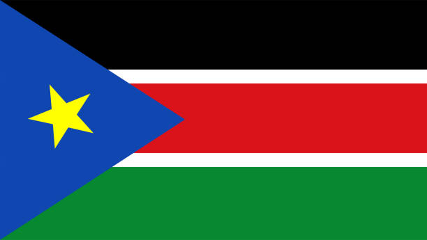 национальный флаг южного судана eps файл - векторный файл флага южного судана - africa backgrounds canvas celebration stock illustrations