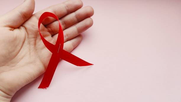 istock stop aids. world aids day. aids awareness ribbon. Animation 1365121284