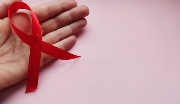 istock stop aids. world aids day. aids awareness ribbon. Animation 1365121298