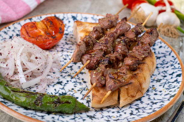 istock Traditional Turkish grilled meat shish kebab 1365121864