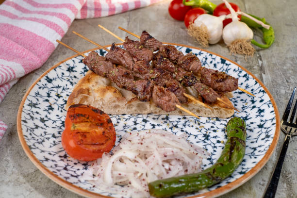 istock Traditional Turkish grilled meat shish kebab 1365122194