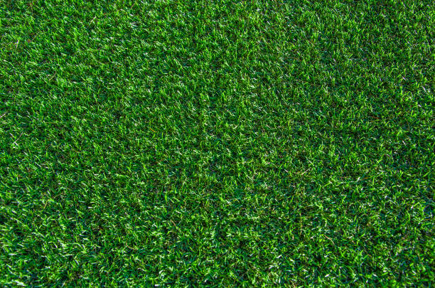 zielone tło trawy. trawnik, boisko do piłki nożnej, sztuczna trawa zielona, tekstura, widok z góry - grass area high angle view playing field grass zdjęcia i obrazy z banku zdjęć