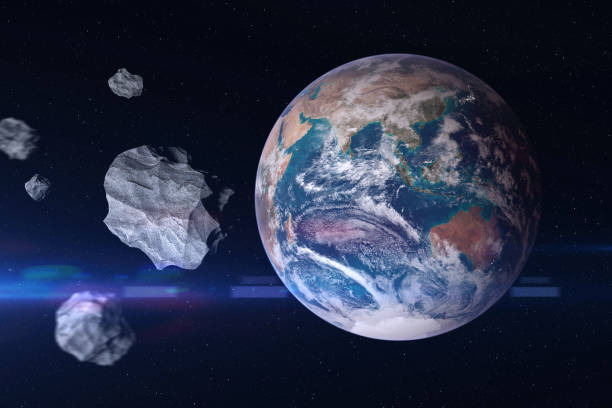istock Asteroids near planet Earth. 1365125756