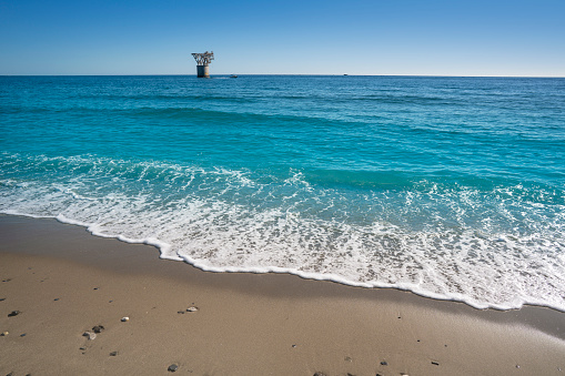 Marbella beach Playa del Cable beach in Costa del sol of Malaga in Andalusia of Spain