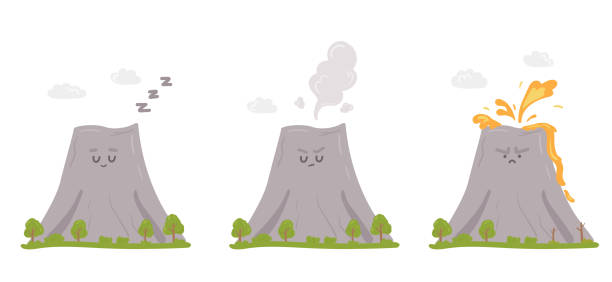 illustrations, cliparts, dessins animés et icônes de dessin animé volcano - dormant volcano
