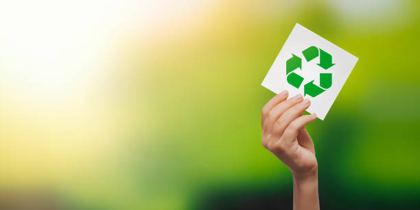 istock Recycling symbol in hand. Ecology concept 1365127428