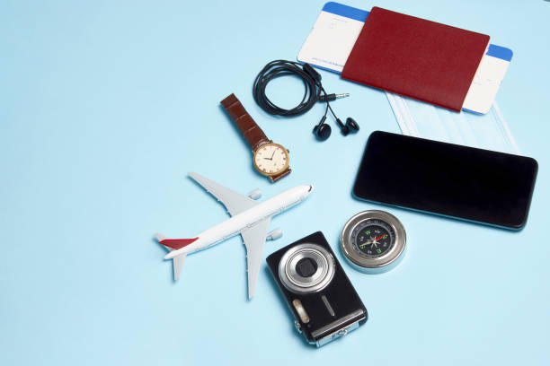 istock Travel accessories background with copy space 1365128856