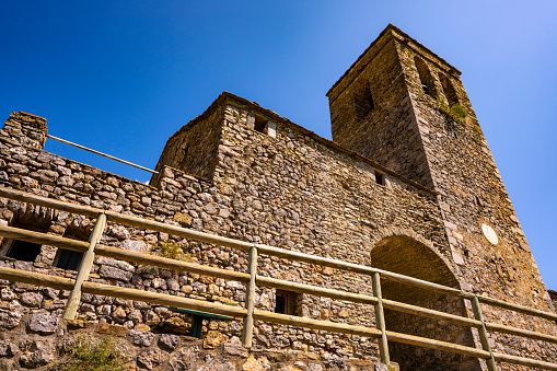 Tella village church in Pyrenees of Huesca Aragón of Spain in Sobrarbe area