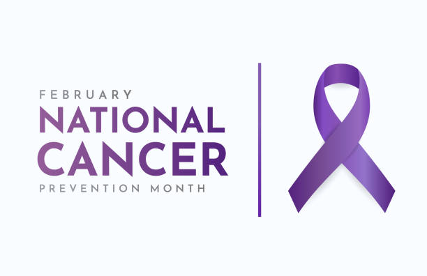 national cancer prevention month karte, februar. vektor - monat stock-grafiken, -clipart, -cartoons und -symbole