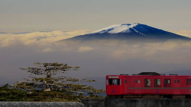 istock 3d rendering of beautiful train and station with nice mountain 1365145496