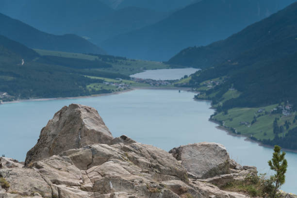 istock view point South Tryol view over lake Reschen 1365148825