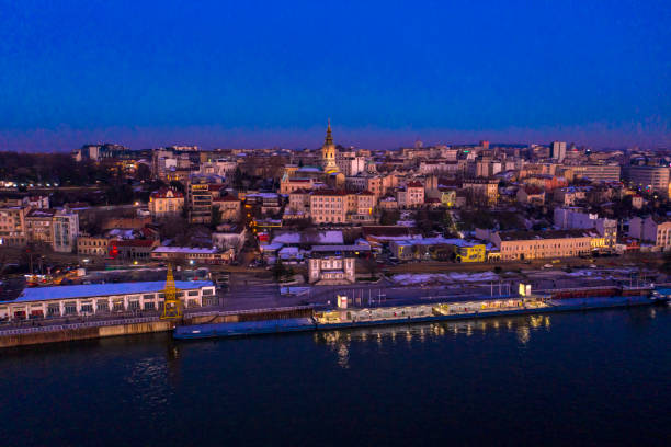 istock Belgrade from the air at dusk 1365150300