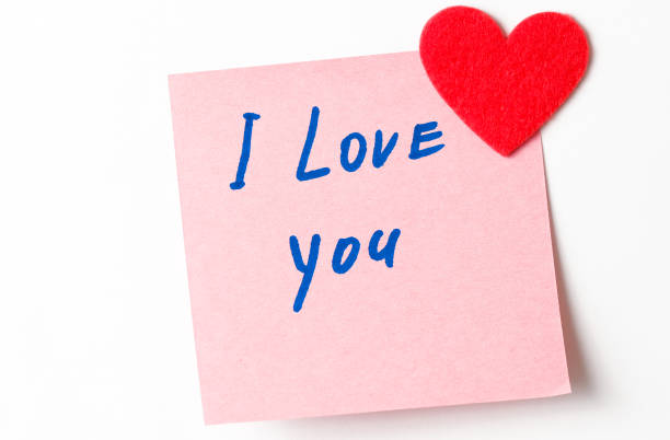 istock Text I love you on short note paper 1365151936