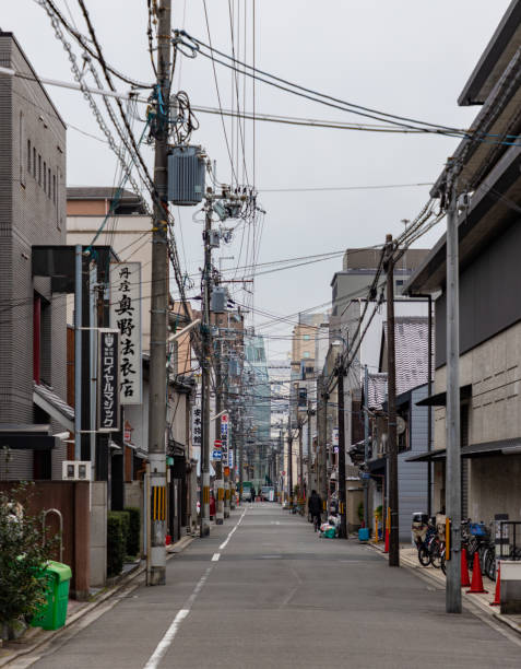 A picture of a narrow street in Kyoto.