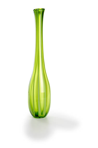 istock Green long glass vase, isolated 1365153430