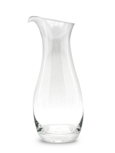 istock Transparent glass jar with spout, isolated 1365153959