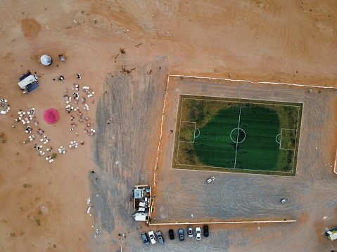 Football court in the desert